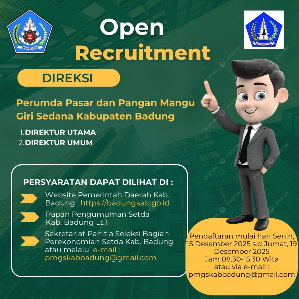 Open Recruitment DIREKSI Perumda Pasar dan Pangan Mangu Giri Sedana Kabupaten Badung